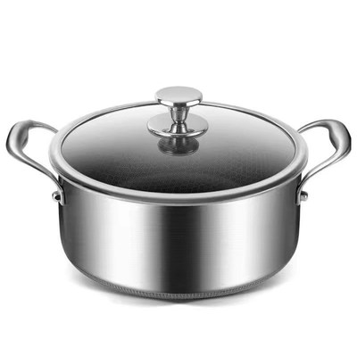 304不锈钢套装汤锅20/22/24/26/28蜂窝三层钢加厚家用不粘锅炖锅