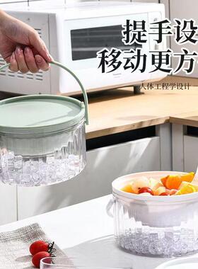 厨房收纳保鲜碗双层设计水果沙拉保鲜碗带提手外出游玩便携收纳碗