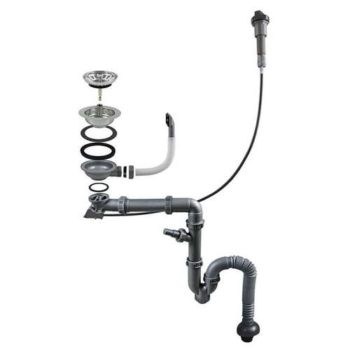 天力下水厨房水槽配件 单槽台控下水碗体式自动下水器排水管Z5007