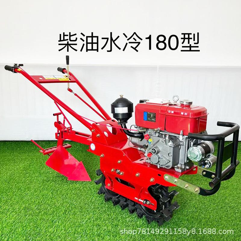 新款链轨微耕机农用犁地播种施肥开沟锄地松土机小红牛链轨微耕机