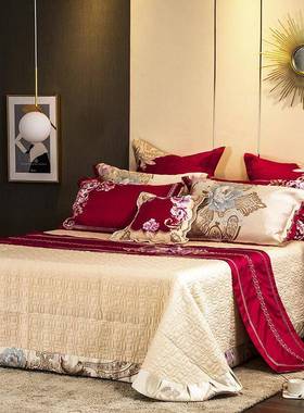 床盖品四件婚套单床用品床上用高端六八四套件件提花ZG-55524贡缎