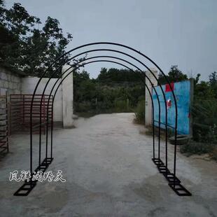 拱新款型婚DRN庆双杆拱门铁艺架子婚礼金色u门半球圆单杆气装饰道