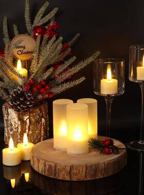 遥控电2蜡烛创意氛婚礼派对装饰leTH07d蜡烛1座充子电仿围真蜡烛