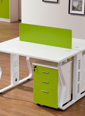 现代办公桌椅组办合简约公位家具职员员工屏隔断双人4风人60803L