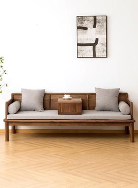 桃木实木沙发床胡桃木推拉汉户型小户木发小罗汉KG-69301沙户型床