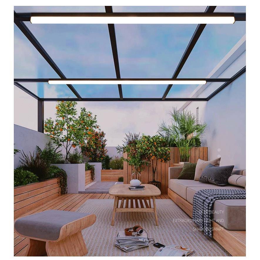 玻台阳光房耐长条灯吸顶灯智能遥控阳灯防潮防虫FM高温雨璃棚灯