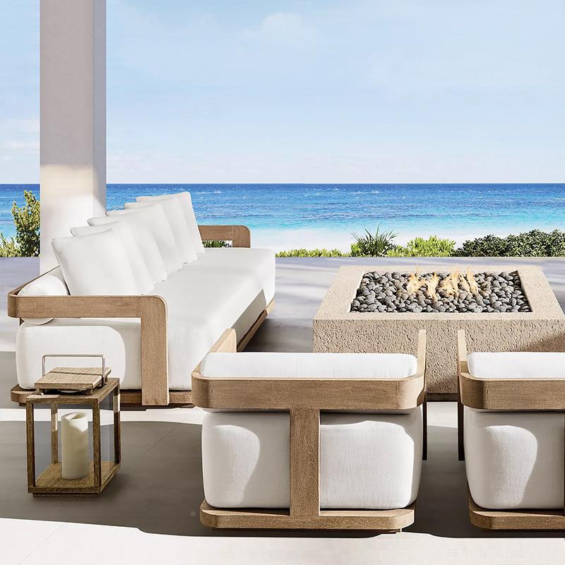 柚木户发外沙庭院防腐花木家具室外休闲园702沙发露台做旧实木沙