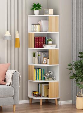 W客厅时尚家用轻边奢实木墙角柜落地书8ZRF架发拐角角扇形沙直角