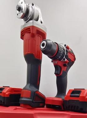 跨爆销21V合无刷红色锂电功率境多用途电OYH动角磨机与电钻大组套