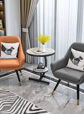 简易网沙发椅阳台休红闲桌椅卡售楼处会RQM沙客洽谈发椅茶几三件