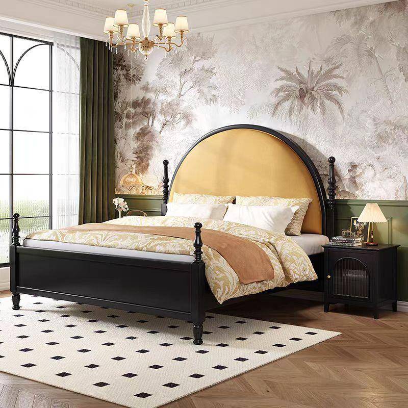 法式复古木实床巴黎双人18mALQX-005.主中古风简约软包床1.5m储物