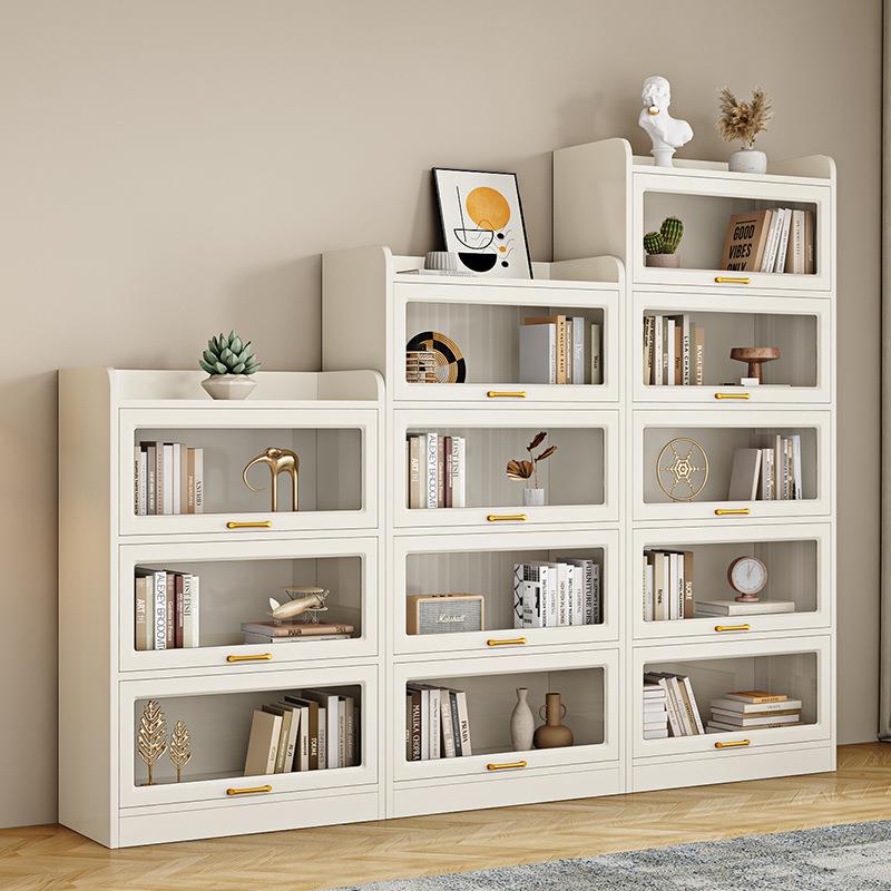 实木书架置物尘架落地带璃门防客厅卧室儿柜童玩具收31267955玻纳