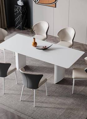 德计利丰岩餐桌代简约小户型家用饭桌设62971师纯现白意式极板简