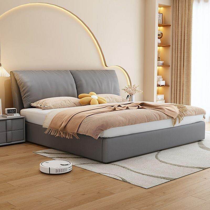 大象耳科技布床艺床1.5米现代HHM简朵约主卧双人18米.气压储物软