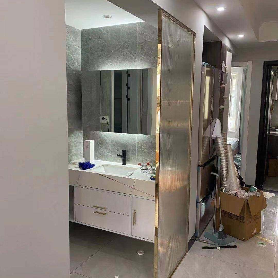 淋浴酒店工程66手淋浴房房半隔断水玻璃门卫生挡间浴室干湿分离洗