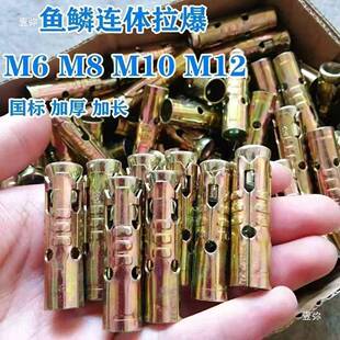 楼板膨胀螺丝鳞拉爆栓砖吊顶一体式膨胀螺丝连体胀鱼多孔94泡沫