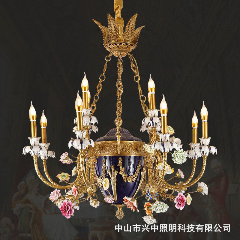 欧式铜灯法式全铜复古吊灯客