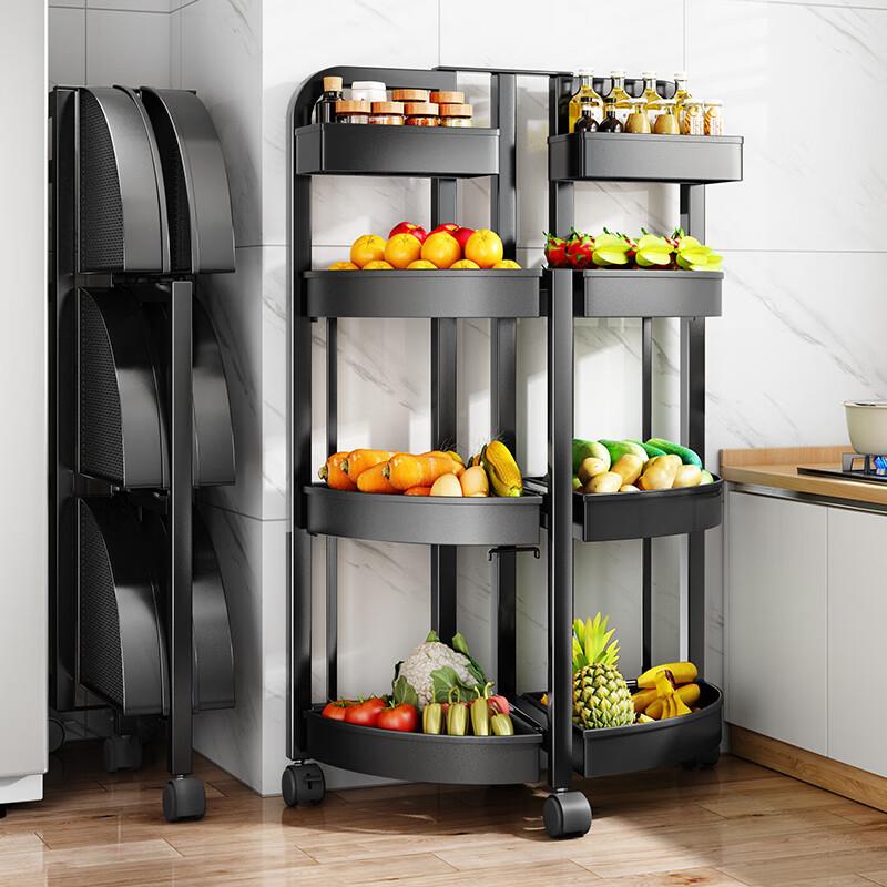 收免厨篮安装多功能菜子置物架可YVC折叠房置物架落地多层果蔬篮