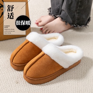 棉拖鞋女款秋冬季2026新款室内家居防滑保暖加绒外穿厚底月子棉拖