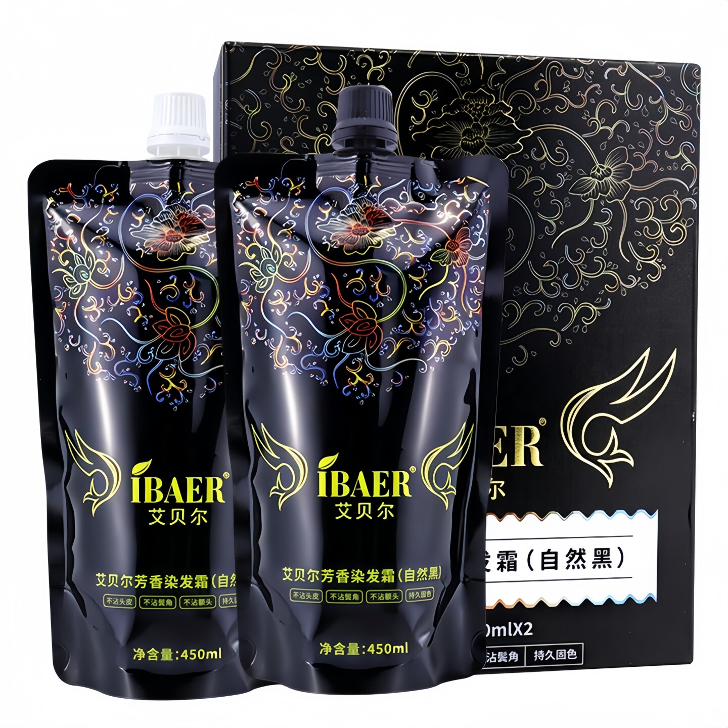 艾贝尔自然黑遮白染发霜