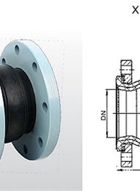 埃美柯822单球体绕性法兰橡胶软接管DN80 DN100 DN125DN150专卖店