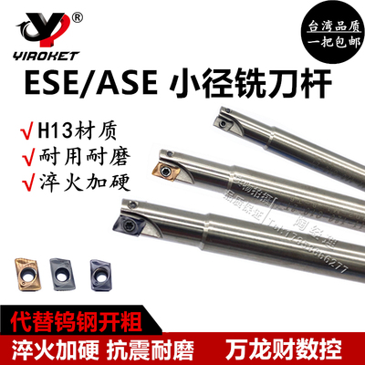 ESE铣刀杆ASM小径铣刀杆开粗刀杆JDMT070204刀片双刃立铣刀杆8 10