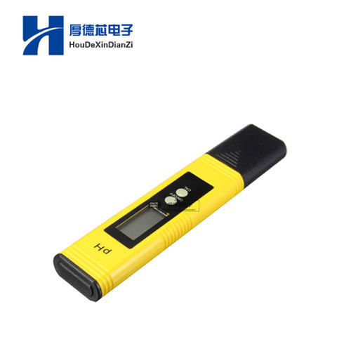 黄色便携式数字PH计测试仪水族馆游泳池水葡萄酒尿液LCD笔监视器