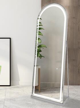 发店落全地镜台发廊专用理网红发店镜子带TAL灯智美能穿衣镜身镜