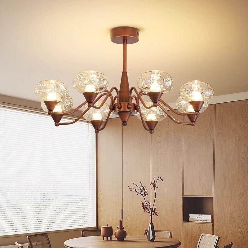 璃美式复古客厅灯324吊古铜法式轻奢风中古色玻灯罩氛围感餐厅主,家装灯饰光源,智能吊灯,淘宝优惠券,粉丝福利购,淘宝优惠卷