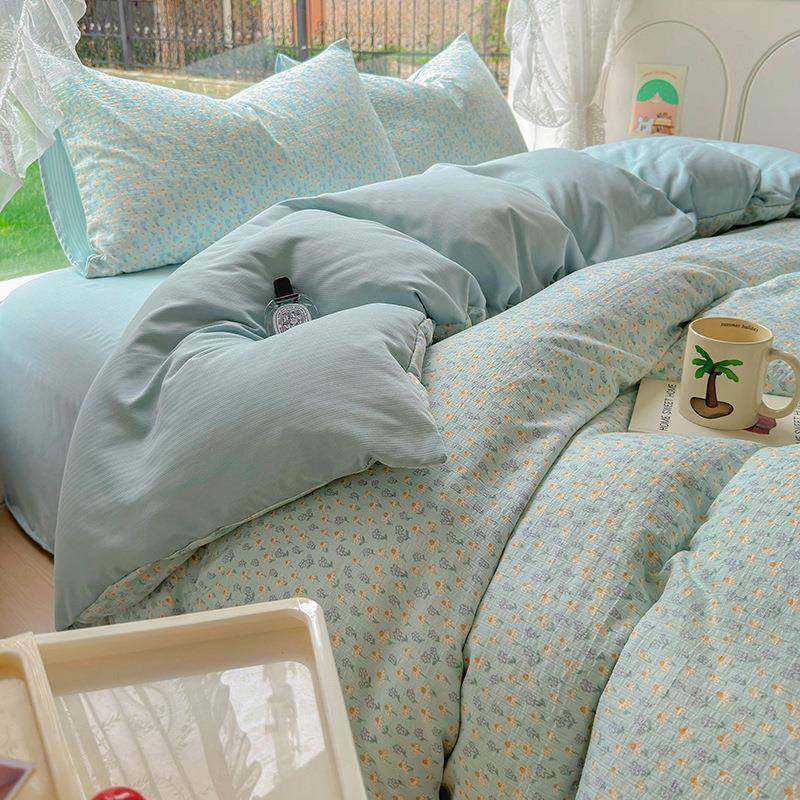 A类母婴CQCtkySG级小清新小竺水笠棉四件套洗棉床被套床学生宿舍,床上用品,床品套件/四件套/多件套,淘宝优惠券,粉丝福利购,淘宝优惠卷