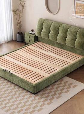 承叙意式床极简COJ复古雪尼尔布艺床泡芙艺布主卧储物包婚床双软