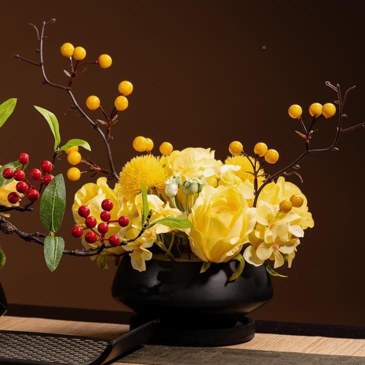 店餐厅酒圆JW691301桌中间摆摆花高端仿真花花件客厅装饰假插花艺