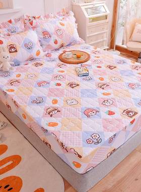 A6L定1床F76569M7制床笠纯棉加厚夹棉单件儿童床垫套罩.32m薄垫1.