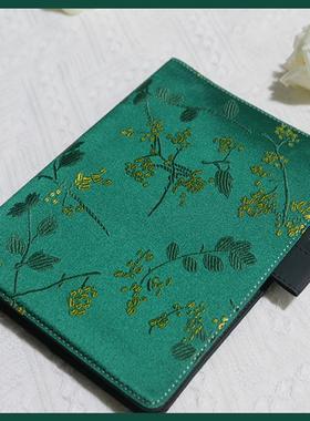 松VML绿色新本中式古风诗意绸缎书账衣手本面硬日记A6活页