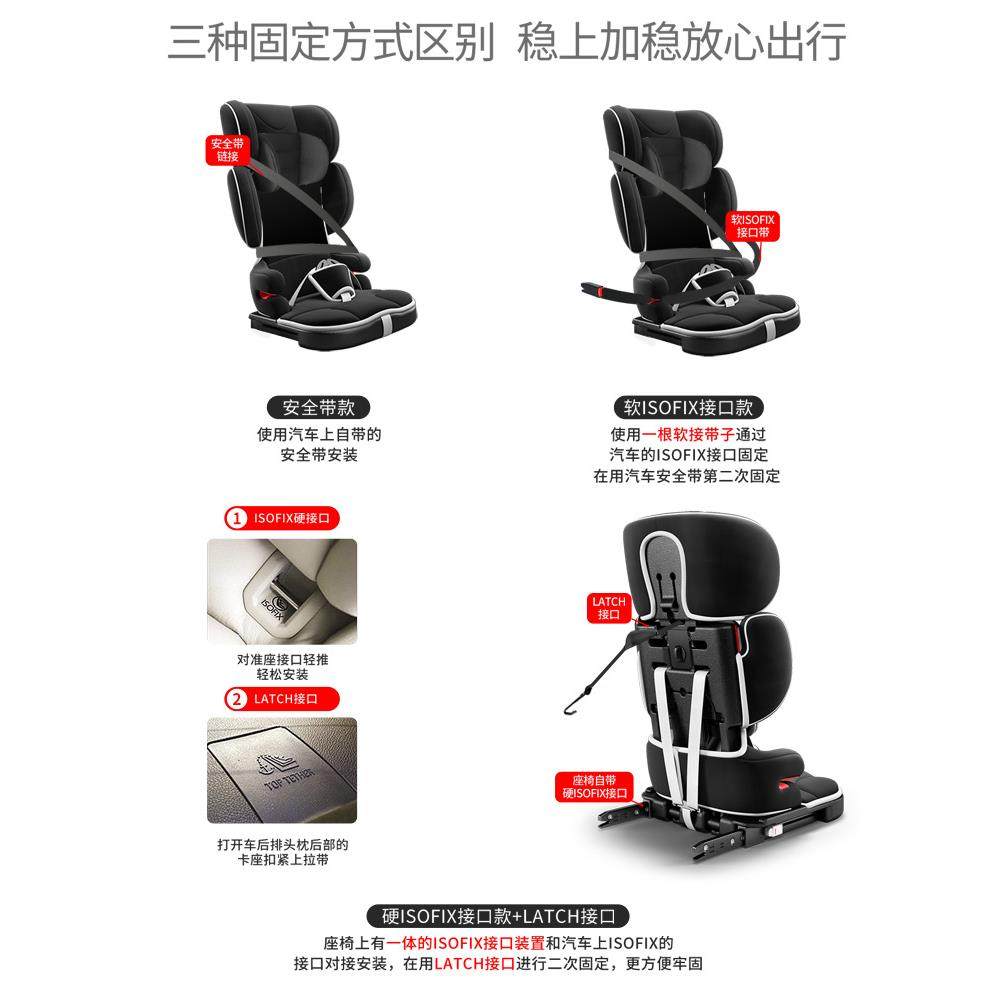 儿童安全座椅汽车简用GFR易便式折叠携车载宝宝3岁4岁婴儿012-岁