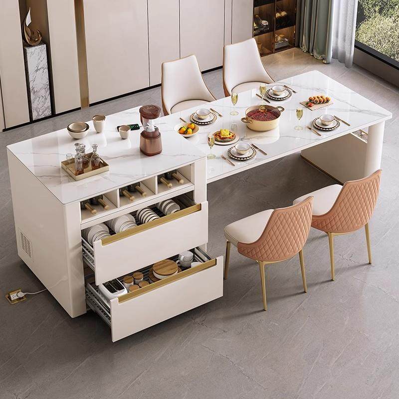 ELH岛体台轻奢餐桌一缩带电磁炉家简用现代约餐厅微波伸炉饭桌椅,住宅家具,岛台,淘宝优惠券,粉丝福利购,淘宝优惠卷