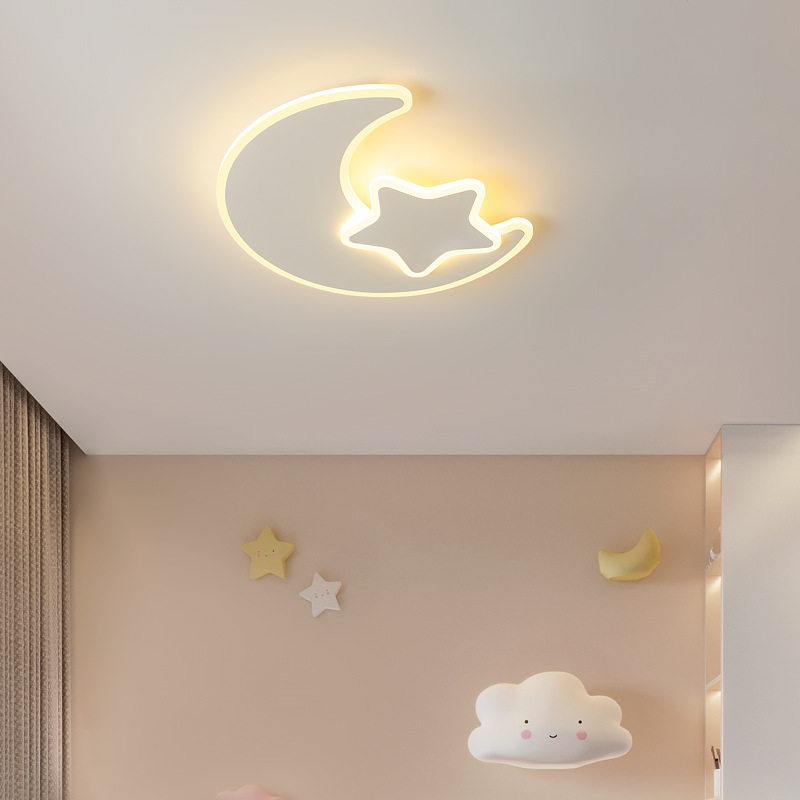 星星月亮吸顶灯儿童房间男童现代简约护眼女童北欧极简女孩卧室灯