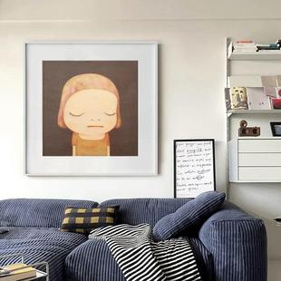 趣卡通抽象关人物客味厅沙画发背景装饰日式潮流艺术玄挂画EM-280