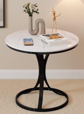 极轻奢感客厅小圆桌子台茶几卧室边LLY床阳头简床桌沙发边几边柜