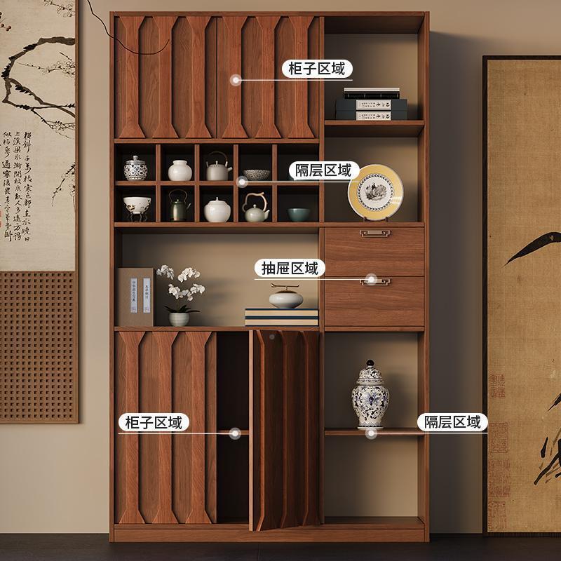 全柜实木架博古架中式客厅玄纳关柜置物多宝阁展示JHS柜茶室收子图片