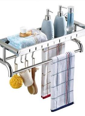 不锈加厚板钢生浴巾架浴巾置物UJX架弯头室卫间收纳架挂件浴厂家