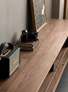 北美黑胡桃客木实木电视柜现代PZF简樱桃电木厅家用小户约型复古