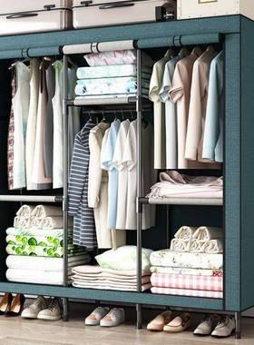 简易布衣柜家室用卧出房用加加粗厚结租实耐用组装收纳IYD衣橱柜