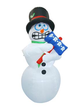 跨境充OVZ圣发诞节气雪人气模LED气光圣诞雪人充庭院装饰品