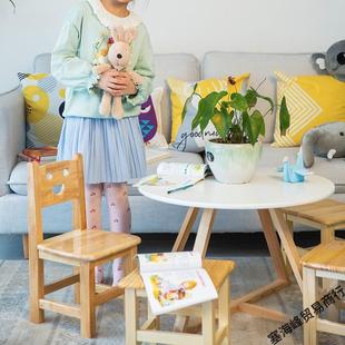 儿6694童实靠背椅小子幼儿木园小木椅椅家用木头椅子座椅纯实椅木