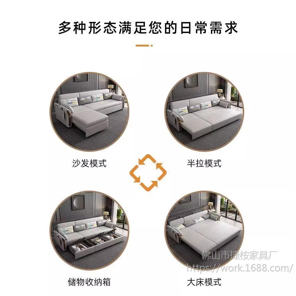 厅妃沙床两用多功能可收缩折叠小发户型贵客书ZON房双人坐卧两用