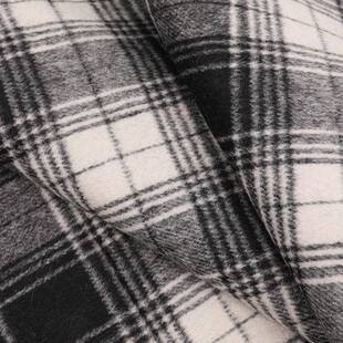 黑白格双面羊绒大衣衣料格纹日韩潮流休闲服时装子大DTC面面料