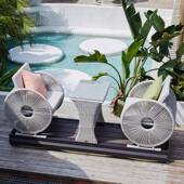 防水双人车轮摇椅户动庭力摇摇阳台摇椅藤编院家用外藤编椅懒人躺