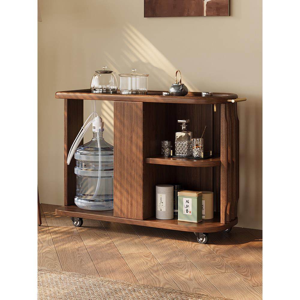 实木可移动茶台茶水柜茶几小户型家用多功能烧水壶一体沙发边几