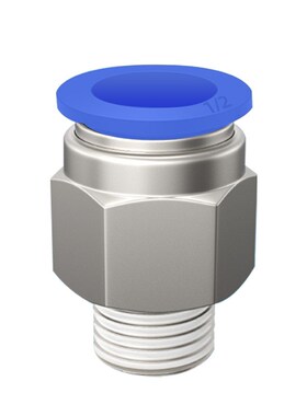 英制直通快插气管接头PC/PL 1/4-01 3/8-02 1/2-03蓝色螺纹直通